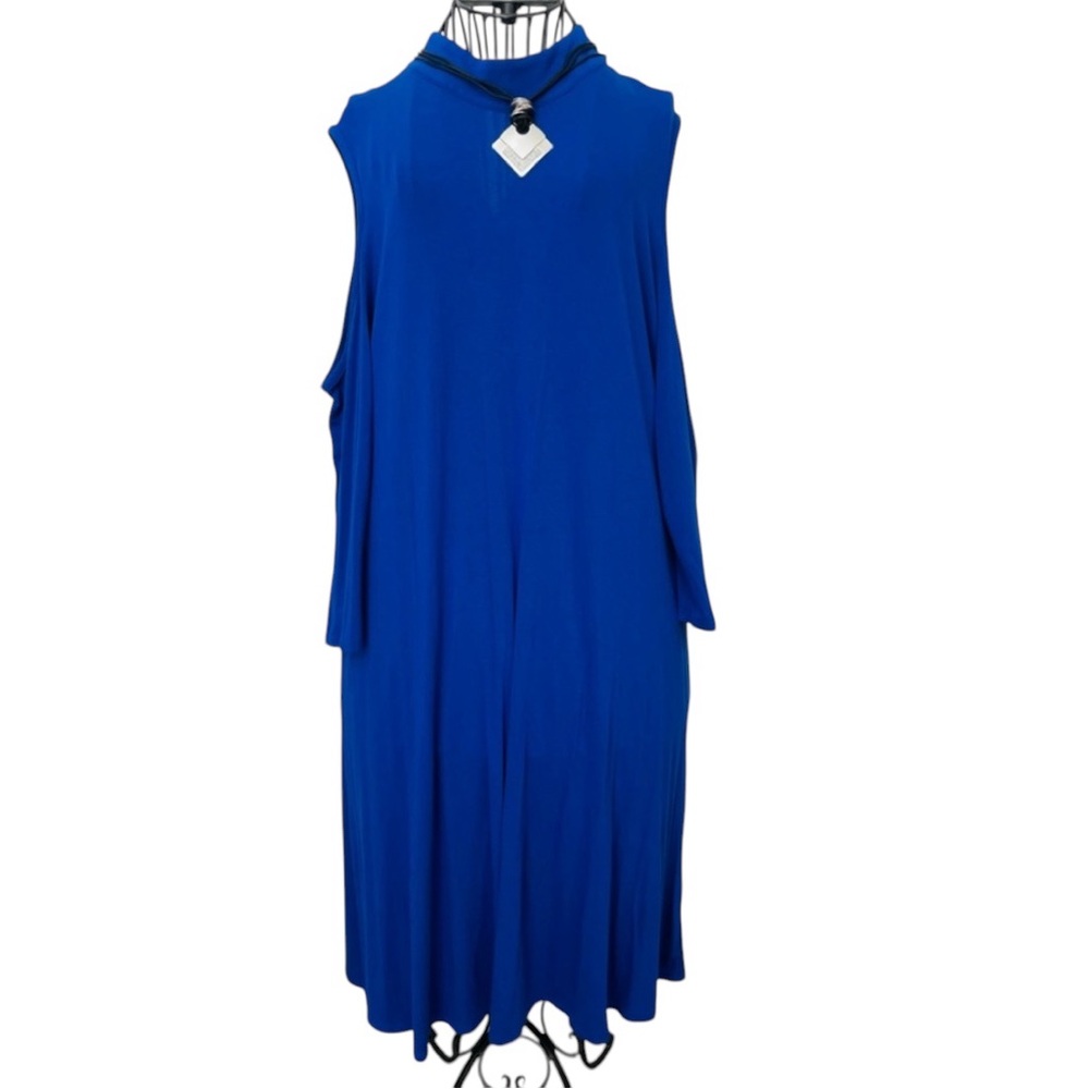 Blue Tiered Halter Midi Sundress for Cocktail